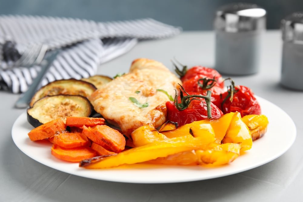 Air-Fried Eggplant and Tomato Bruschetta