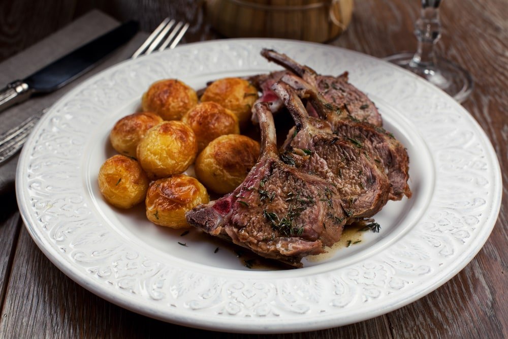 Apricot-Glazed Air-Fried Lamb