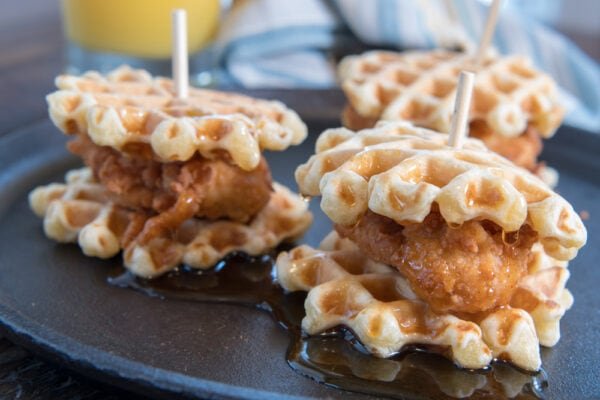 Chicken and Waffles Skewers