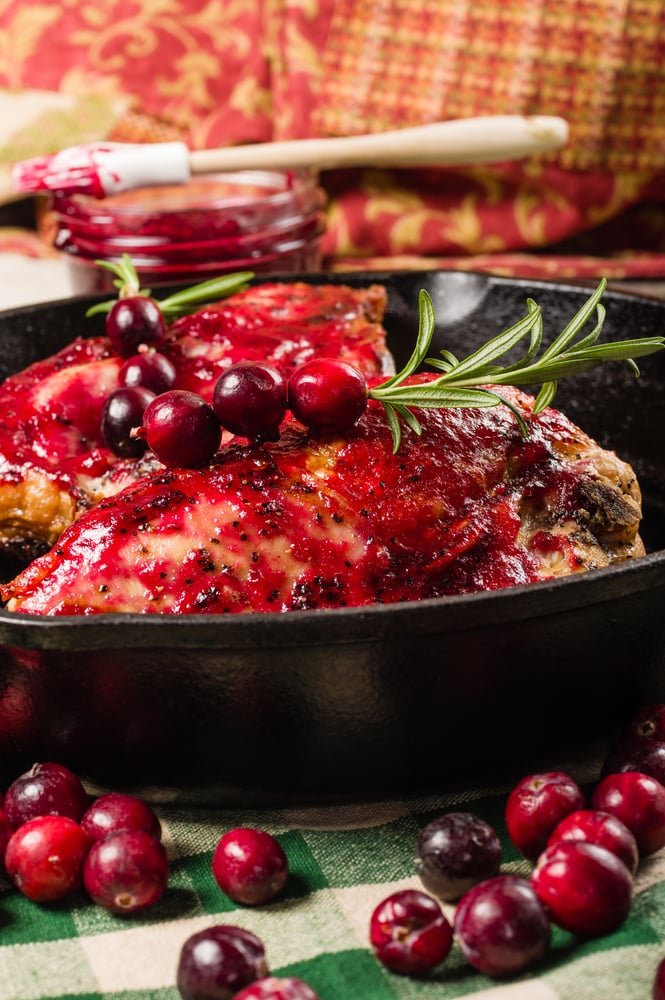 Cranberry Glazed Turkey Thighs