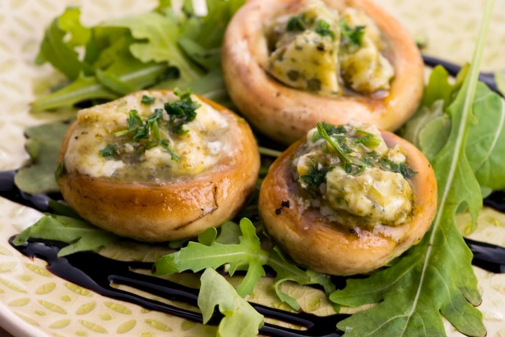 Pesto-Stuffed Mushrooms