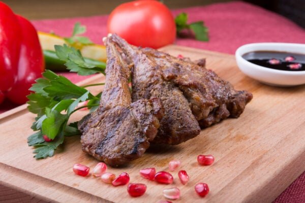 Pomegranate-Glazed Air-Fried Lamb